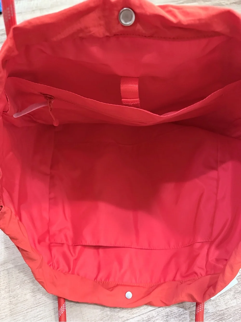 Lululemon- Cherry Red Gathered Tote with Dual Straps